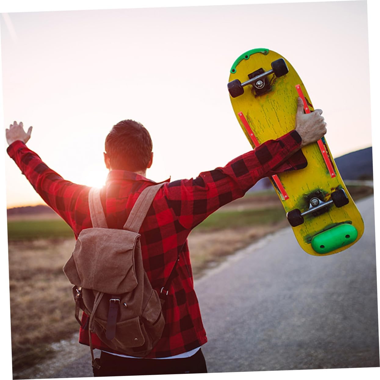 Yardwe 4pcs Plastic Skateboard Rails Wear-Resistant Longboard Protector Strip for Pro Skateboard Rollerbones