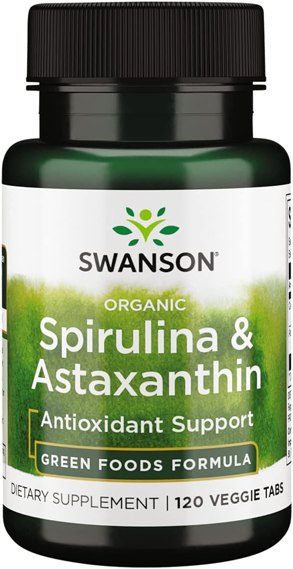 Swanson Organic Spirulina & Astaxanthin 120 Veg Tabs