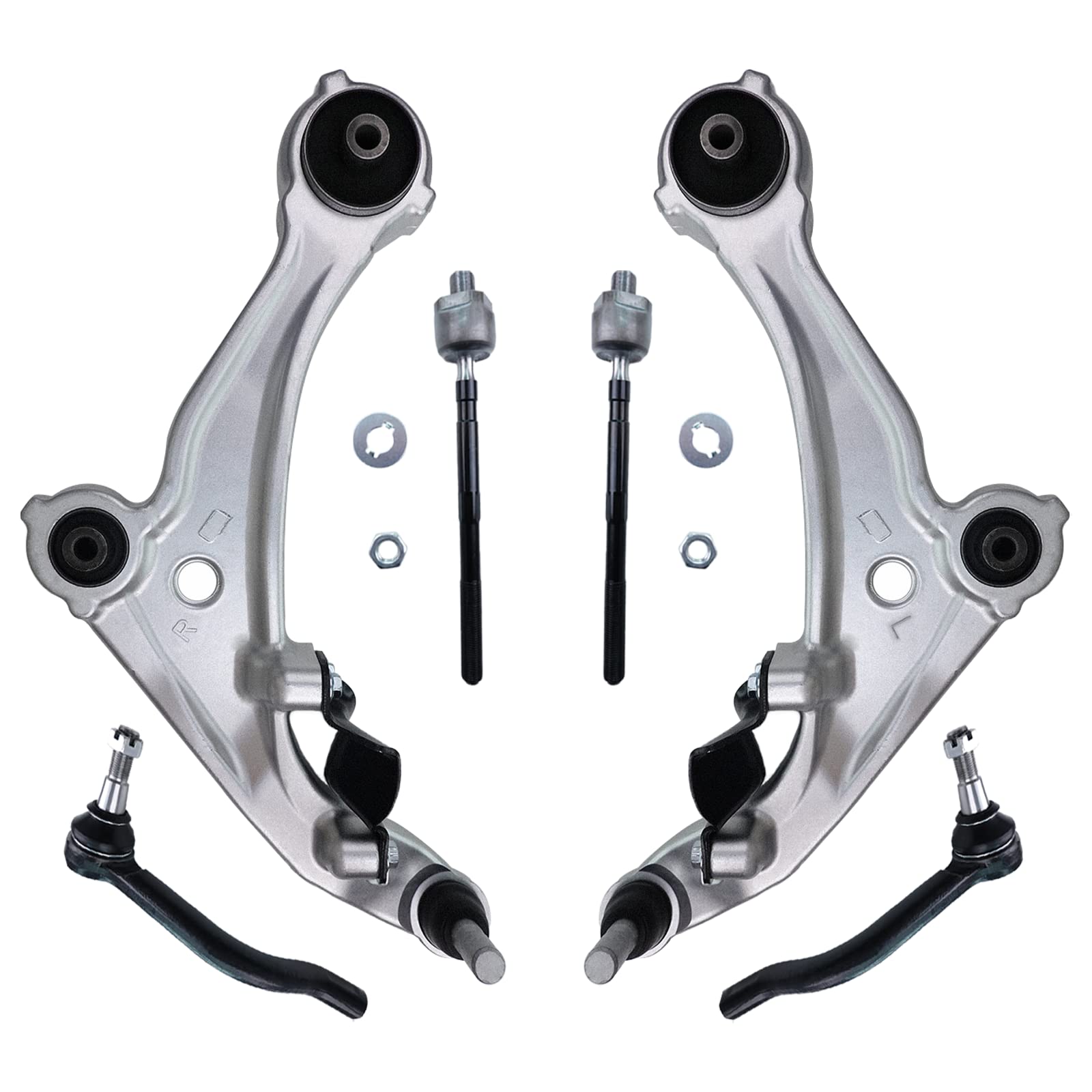 HAWK BROTHER 6 PCs Lower Control Arm with Ball Joint Suspension kit Tie Rod End Kit Replacement for 2007-2012 Nissan Altima(Excludes Hybrid) and 2013