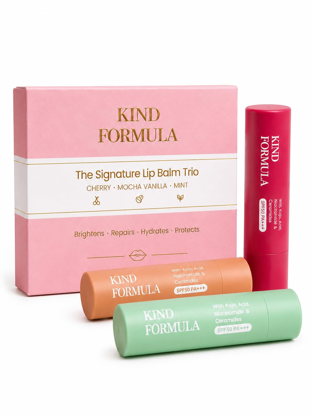 Signature Lip Balm Trio | Kojic Acid, Ceramides, Niacinamide & SPF 50 | UV Protection,Hydration, Pigmentation Care & Barrier Repair | For Dry Lips, Pigmented lips | Pack of 3 | 4.5g X 3-image-23
