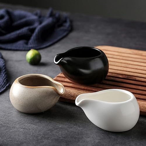 Miniatura 8 de DOITOOL Jarrón de cerámica blanca, chupitos de crema de cerámica, 2 jarras de porcelana para café, té, leche, mermelada, salsas, jarrón de cerámica