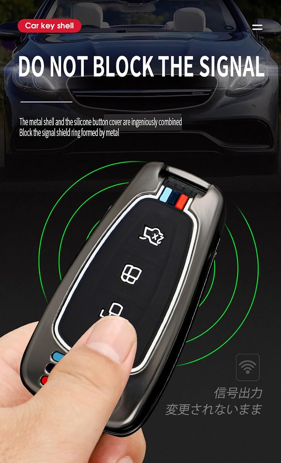 KUNIO Car Key Fob Cover Fit for Ford Mondeo Escort Escape Focus Key Protective Cover Keychain Leather Key Holder 3 Button