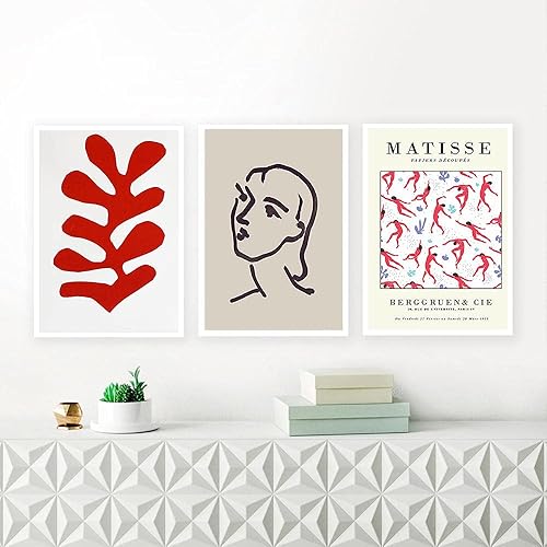 Matisse Abstract Girl Dance Posters Abstract Coral Leaf Canvas Painting Matisse Wall Art Vintage Prints Matisse Pictures Modern Living Room Home