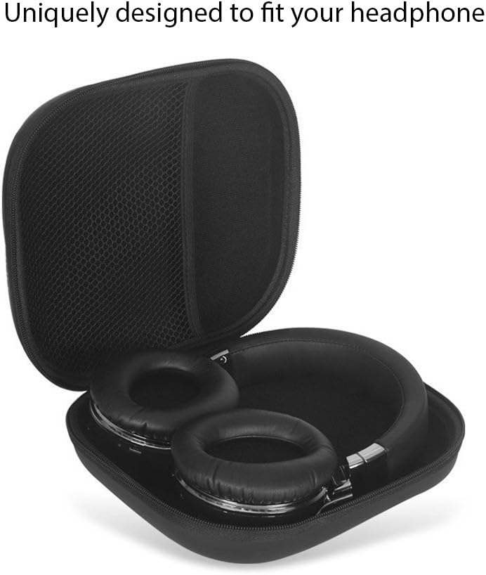 COWIN E7 Tailor-made Headphone Case, Waterproof Zipper Hard Travel Portable Headphone Carrying Case, Perfectly Fit for E7 Over-ear Headphones - Black