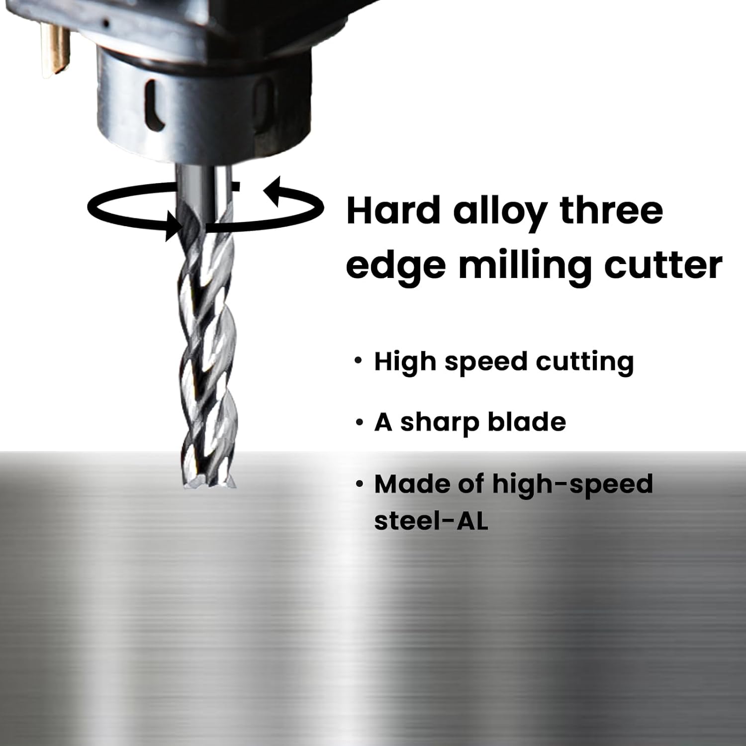 NZ 3 Flute 3/16" Carbide Square End Mill, Milling Cutter for Machining Alloy Steel, Aluminum Alloy, Copper Alloy, 5PCS