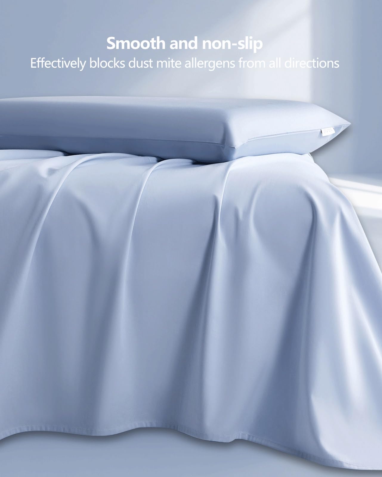 Sábana encimera Doble 245x245cm 245x270cm de satén de 500 Hilos algodón de Fibra Larga sábana Plana Superior Ropa de Cama ultrasuave, cómoda(Light Gray,245x270cm)