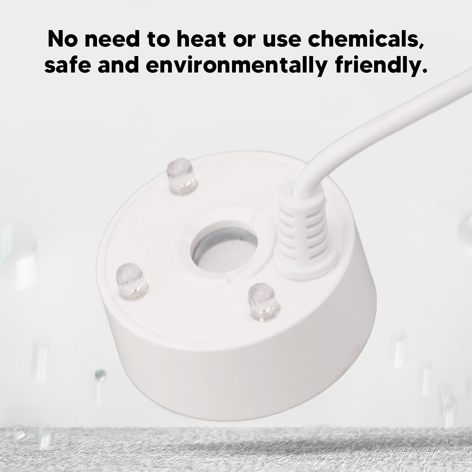 GOWENIC LED Mist Maker, USB Colorful LED Lights Water Fountain Pond Fog Atomizer, Party Mist Maker for Water Fountain Pond Pot Rockery Sink, Humidifier Atomizer for Deco (White)