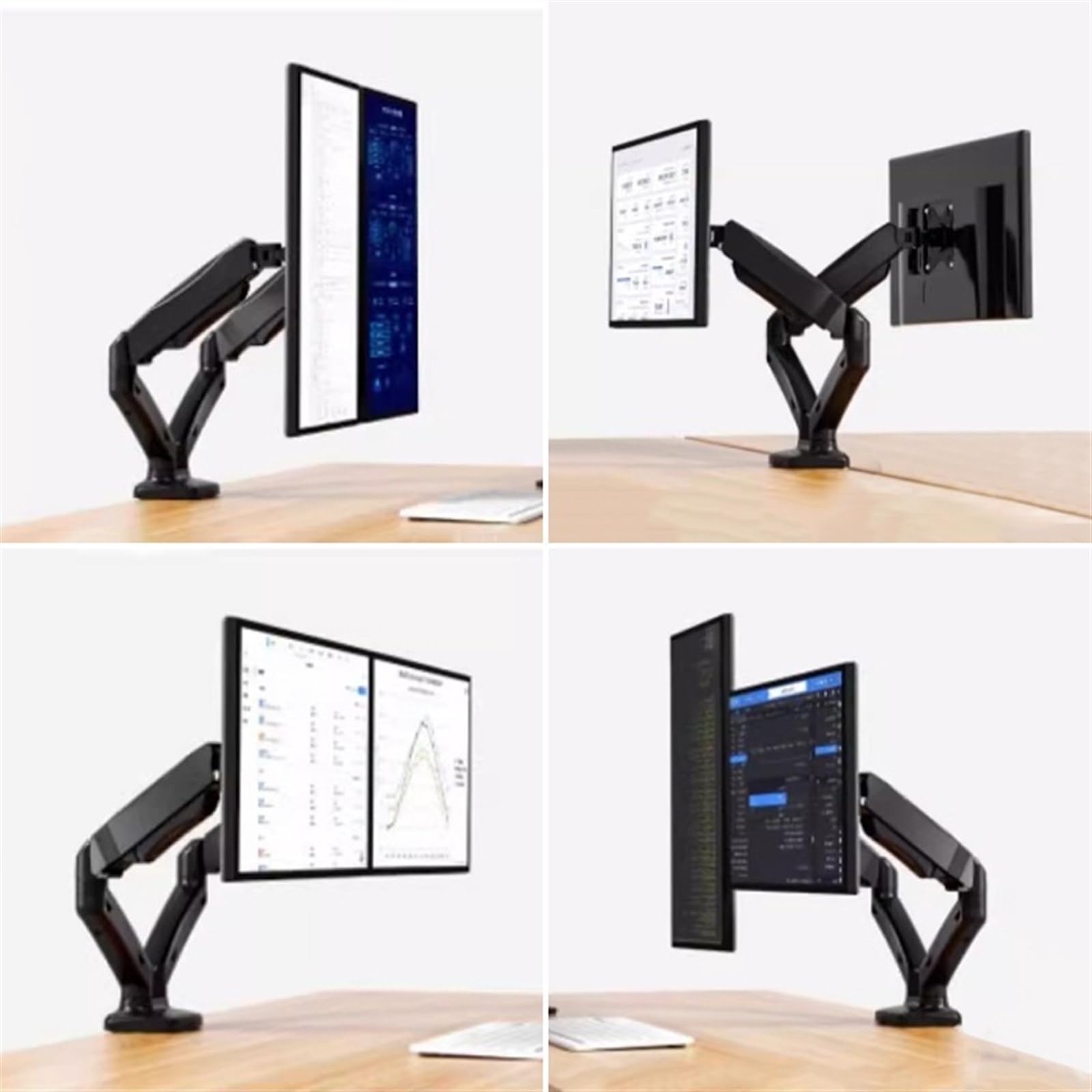 Monitor Mount 17"-32" Dual Monitor Stand for Desk, Adjustable Gas Spring Double Monitor Mount Holds up to 19.8 lbs, with VESA 75/100mm with(