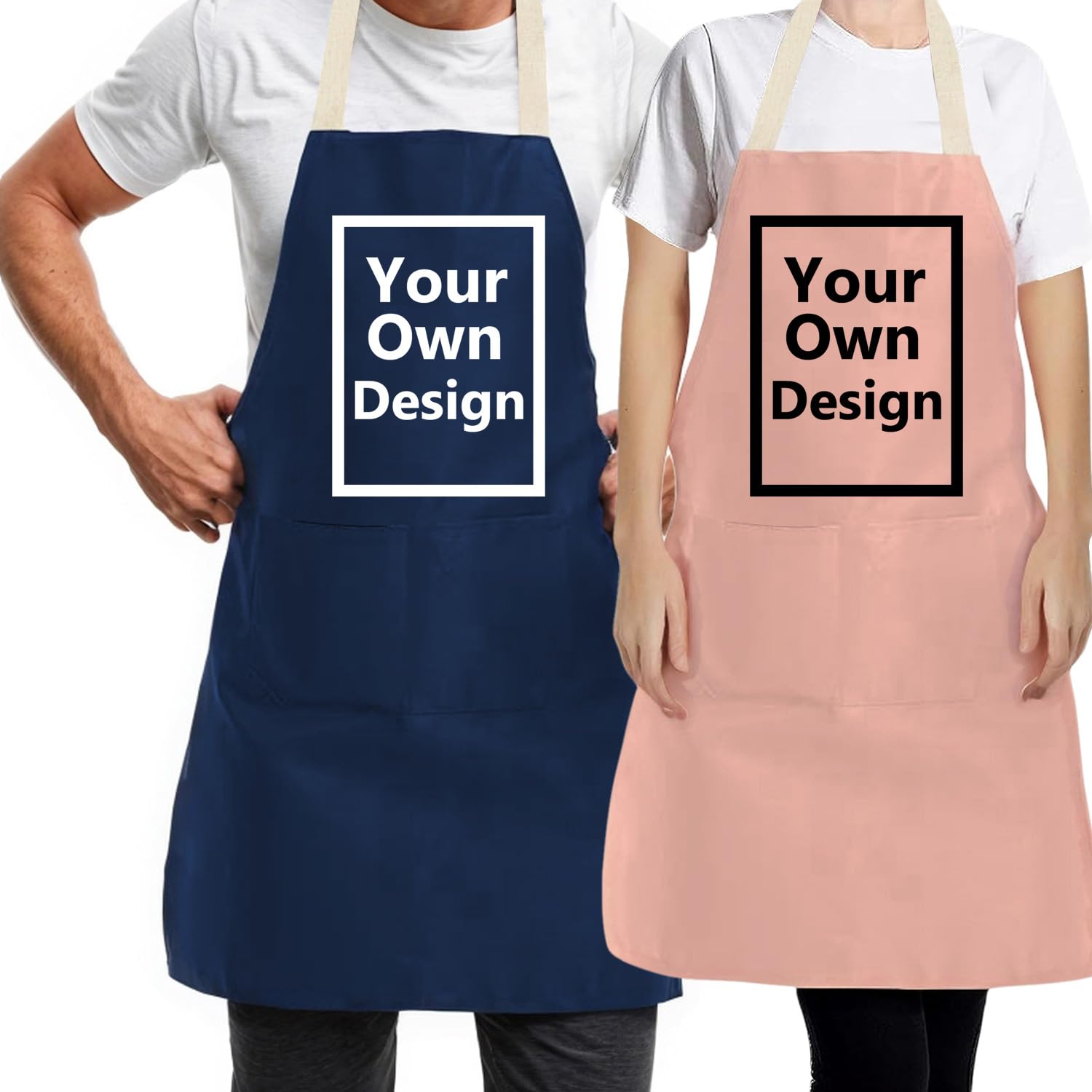 JPHCHSC Personalised Mr & Mrs Couple Aprons Set, Apron For Women And Men, Couple Gift For Wedding, Anniversary, Valentine’S Day, Christmas, New Year — image 1