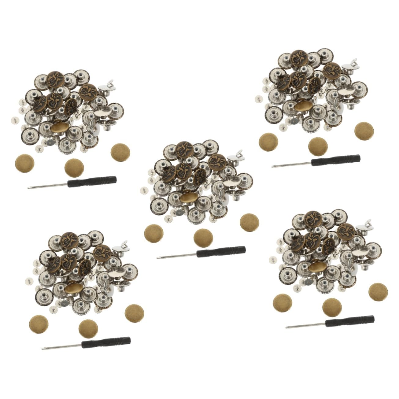15sets Fibbia Regolabile Per Cuciture Per Jeans e Strumento Regolabile Con Cacciavite