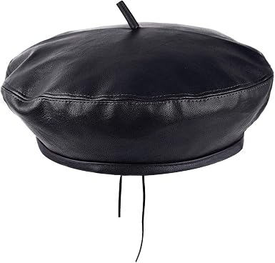 moonsix PU Leather Beret Hat for Women 