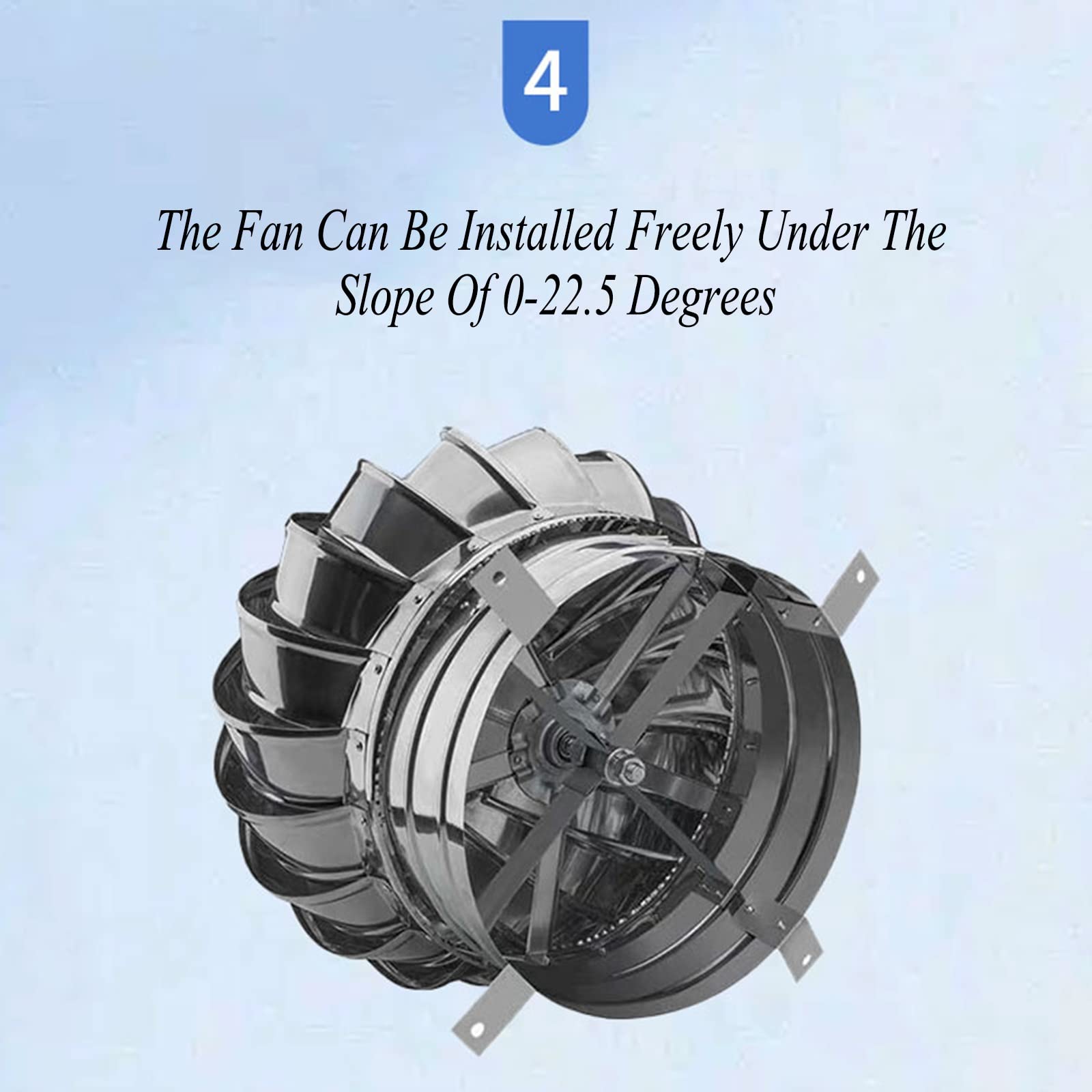 Acciaio Inox 200mm Comignolo SpinnerAnti Downdraught sfiato Cappello Design Rotante per Migliorato Ventilat Tubo di Scarico Copertura Improve Flusso d’Aria & Reduce
