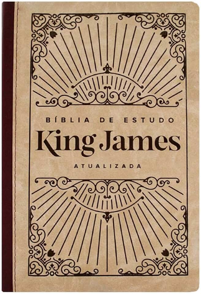 Bíblia de Estudo King James Atualizada. Bege/Vinho