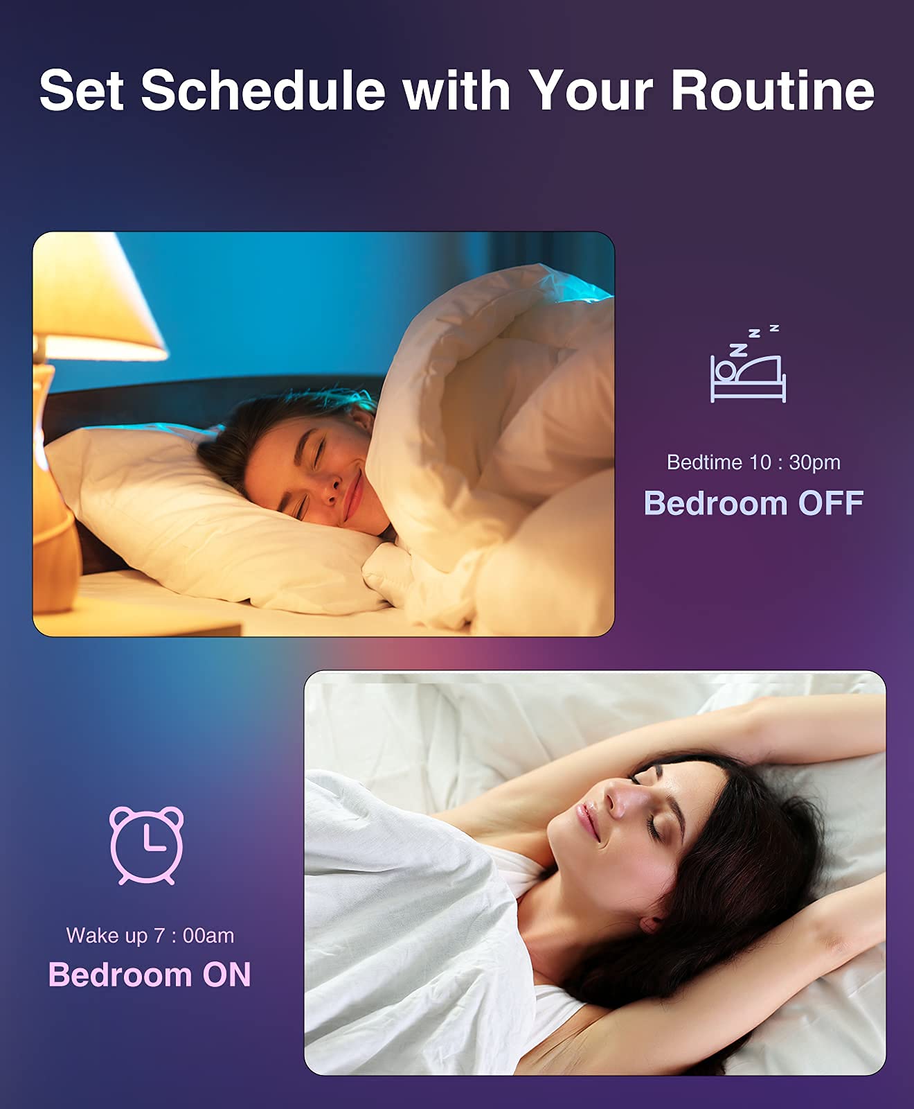 Beantech Smart Bulb, WiFi LED Light Bulbs, Dimmable Light Bulb 2700K-6500K, Smart Bulbs Compatible with Alexa & Google Assistant, A19 Alexa, RGB Tunable White Bulb, 4 Pack, Multicolor (NWB5-4)