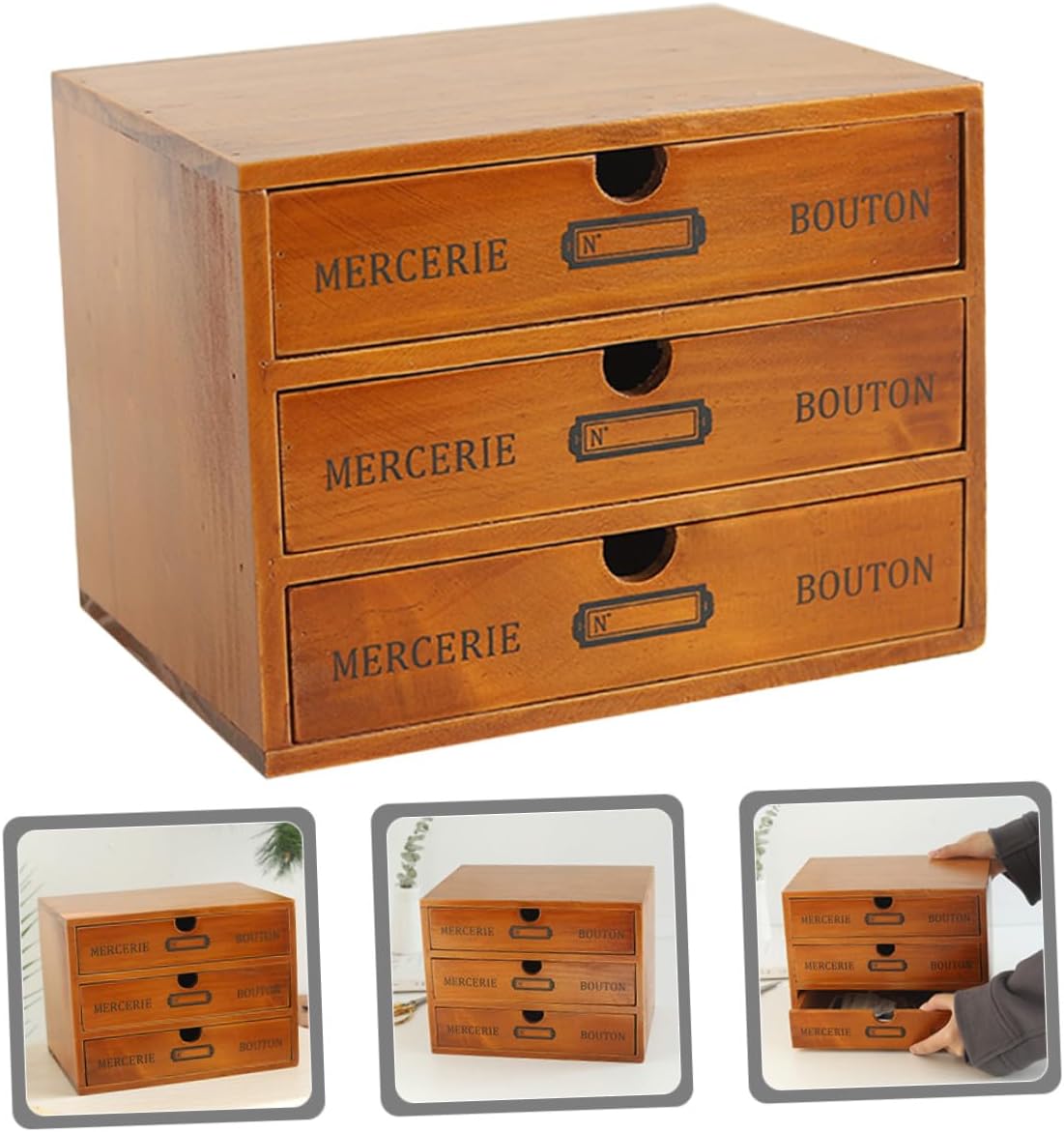 Organizer Box Multi-functional Desktop Storage for Makeup Jewelry Office Sundry Items Sturdy Solid Wood Cabinet for Bedroom Study and Workspace