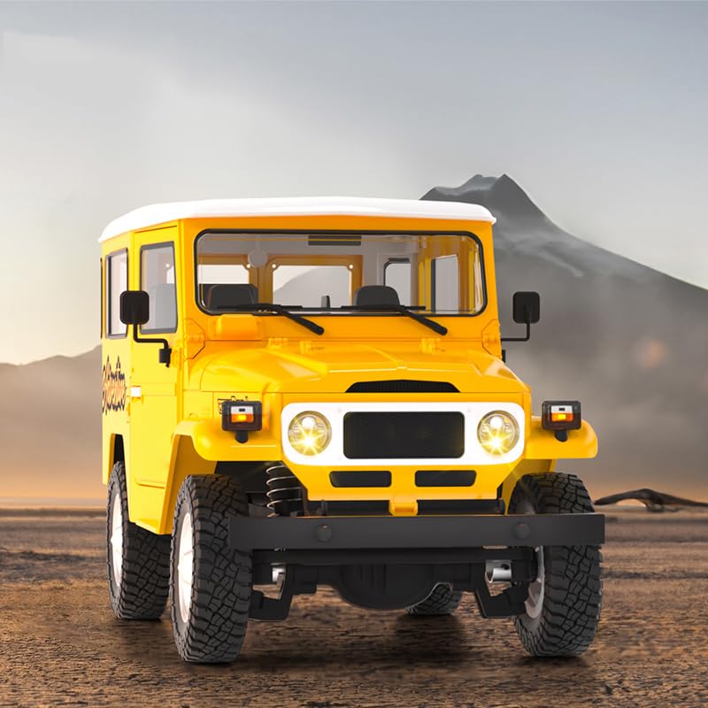 wheelfun HG 4X4 RC Off-Road Vehicles Electric Crawler Car 1/16 FJ40 Climbing Truck Model Motor ESC Servo Light Sound Smoking Unit 2.4G Remote Controller Yellow