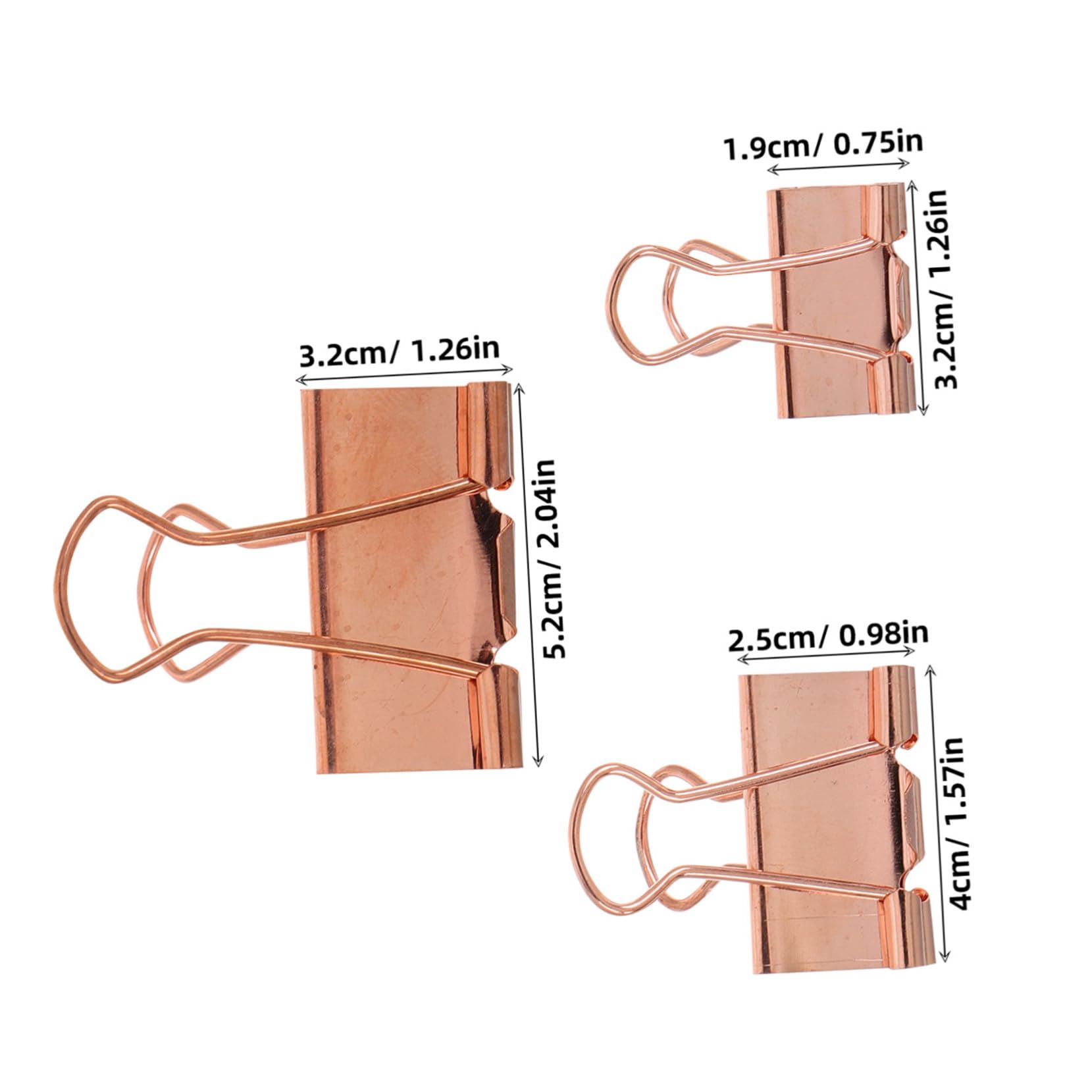 HOMSFOU 112 Piezas pinzas papeleria clips de metal Clips de carpeta de metal Rose Gold