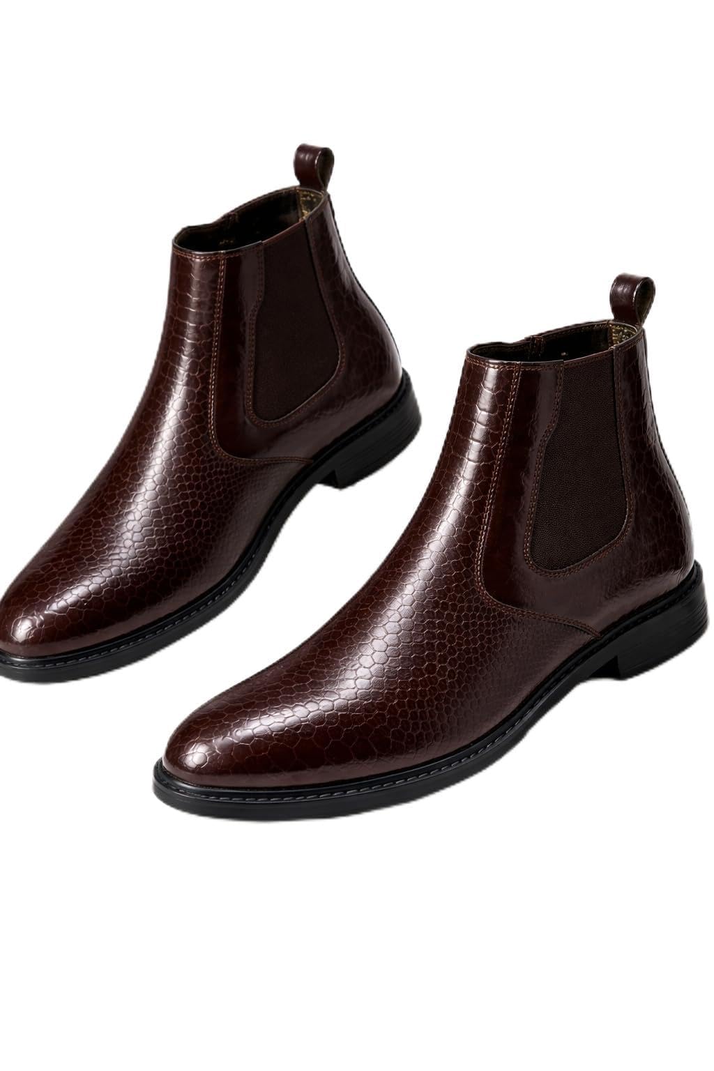 High-Gloss Chelsea Boots – Premium Patent Leather Ankle Boot for Men | Office, Formal Dress, Wedding & Parties | Slip-On Ankle Boot | Sharp. Sleek. Stylish & Elegant Look