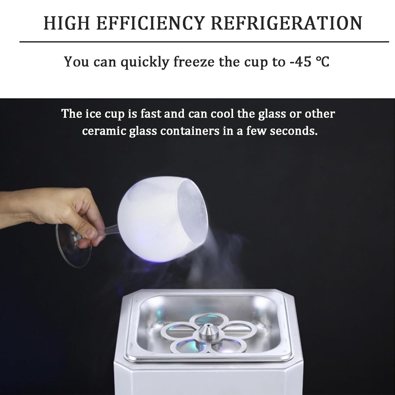 Glass Chiller Glass Froster Mini CO2 Glass Chiller Cooler Freezer for Cups and Glasses, Instant Chill Your Glasses in Seconds, Bottle Chilling for Cocktail, Beer,Drinks, Wine