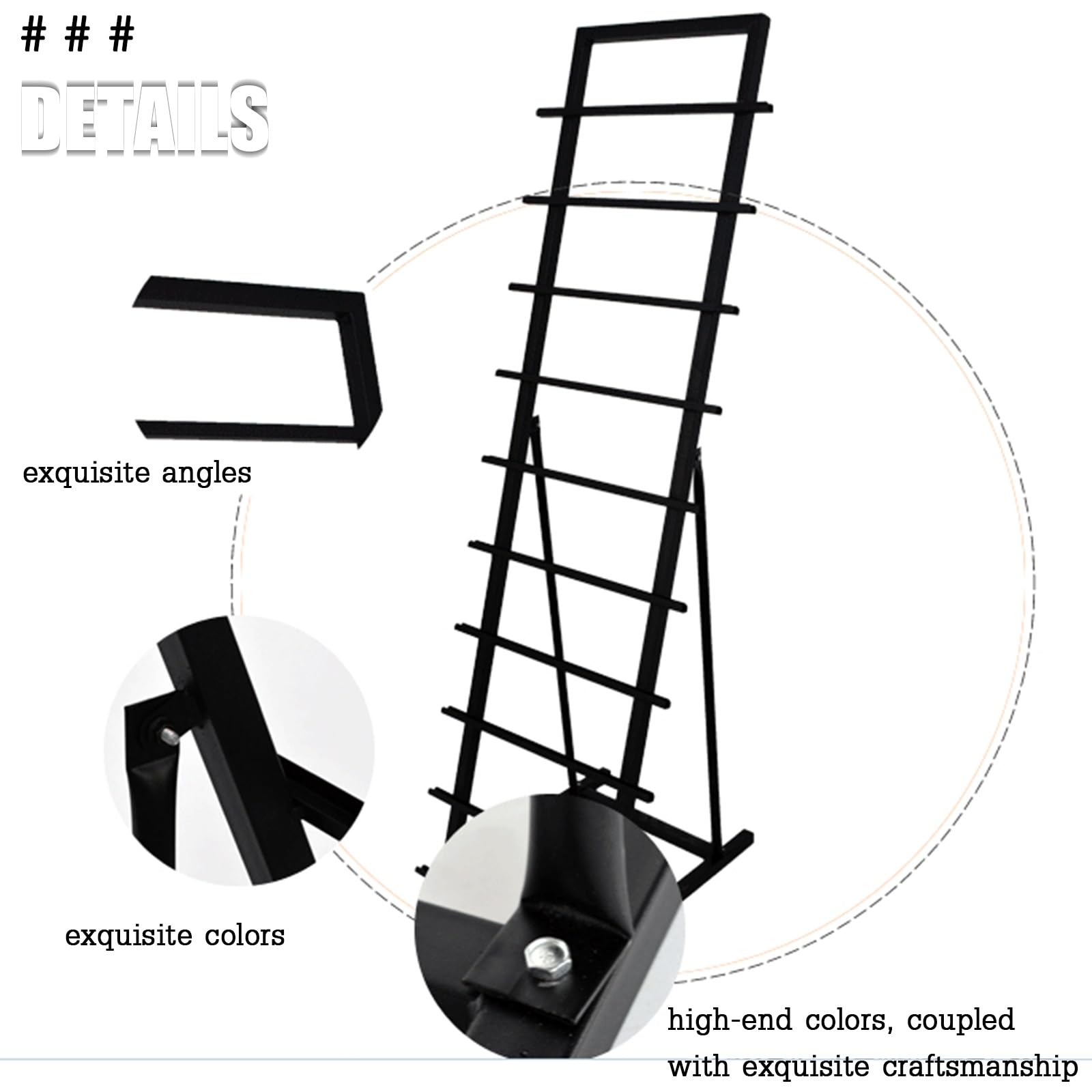 Support d'échantillons de carrelage de sol, présentoir en métal, support d'échantillons en bois pour vente au détail ou exposition, fente en forme de V, solution de présentation durable et élégante