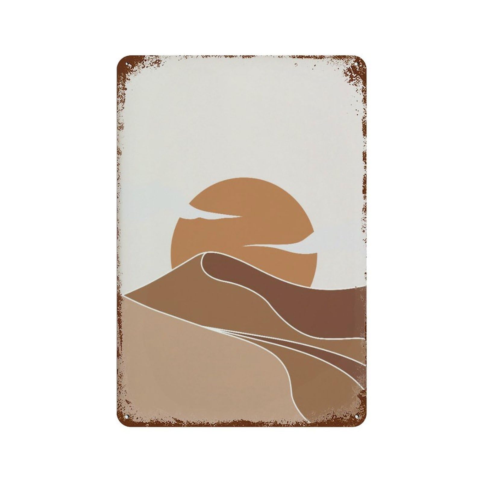xiaoxiaoshen Minimalist Sunset Desert Boho Wall Decor Art Metal Tin Poster Modern Home Decor Art Home Bar Shop Decorations Vintage Sign 30x20cm