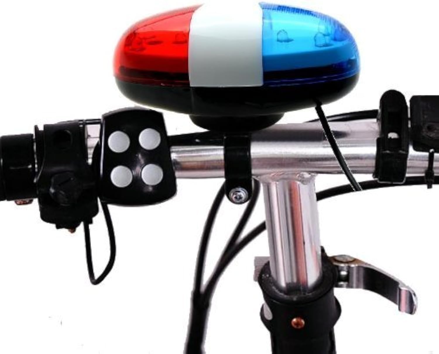 Bicycle Police Car 6 LED Light 4 Sounds Trumpet Cycling Horn Bell