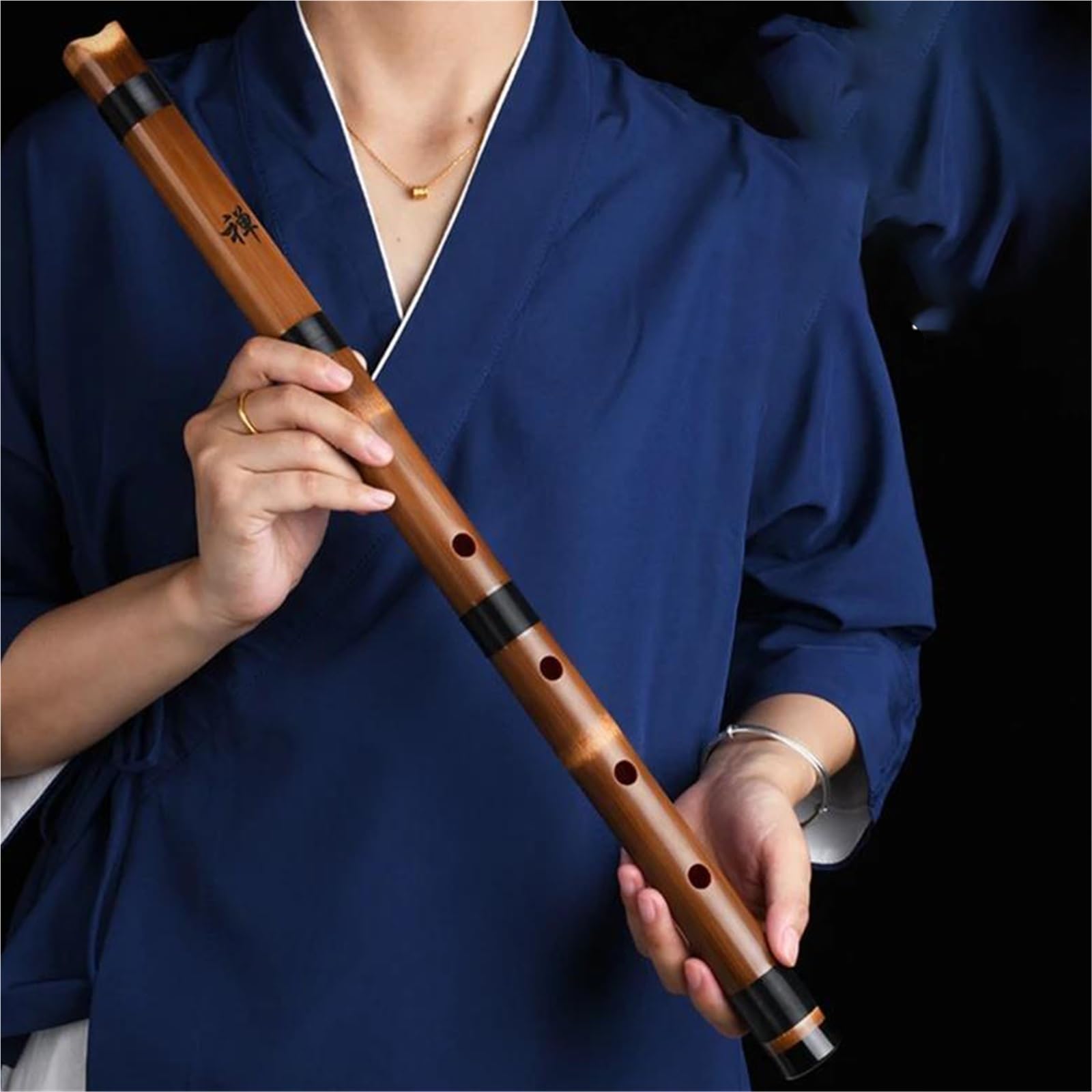 Instrument De Flûte En Bambou Flûte En Bambou Shakuhachi 5 Trous G/F Réglage En Bambou Naturel Débutants Et Adultes Jouant De La Flûte En Bambou(F)