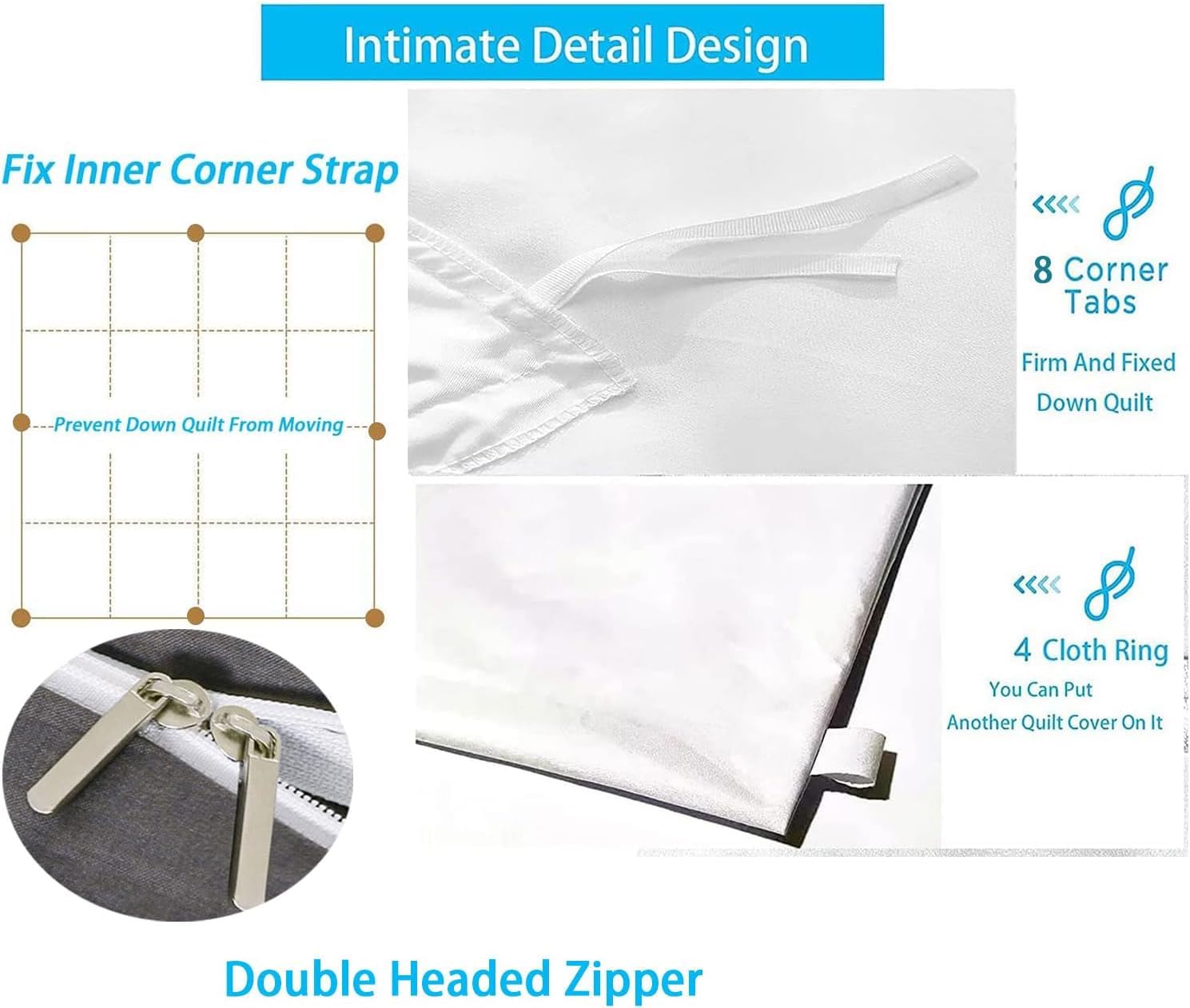 Protector de edredón impermeable de algodón transpirable con funda impermeable con cierre de cremallera, lavable y reutilizable para adultos, bebés, ancianos, animales domésticos (260 x 240 cm)