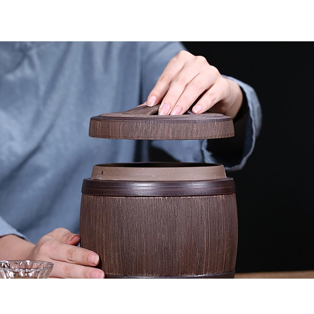 LYGSWDB Zuckerdose Abstellraum Aufbewahrungsbehälter Simulation Eimer Teedose Lila Sand Pu'er Teekuchen Aufbewahrung Teedose Retro Versiegelte Aufbewahrungsdose Teedose