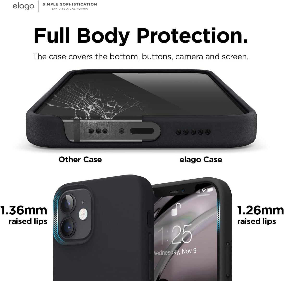 elago Magnetic Silicone Case Compatible with MagSafe Compatible with iPhone 12 and Compatible with iPhone 12 Pro 6.1 Inch - Built-in Magnets, Compatible with All MagSafe Accessories (Black)