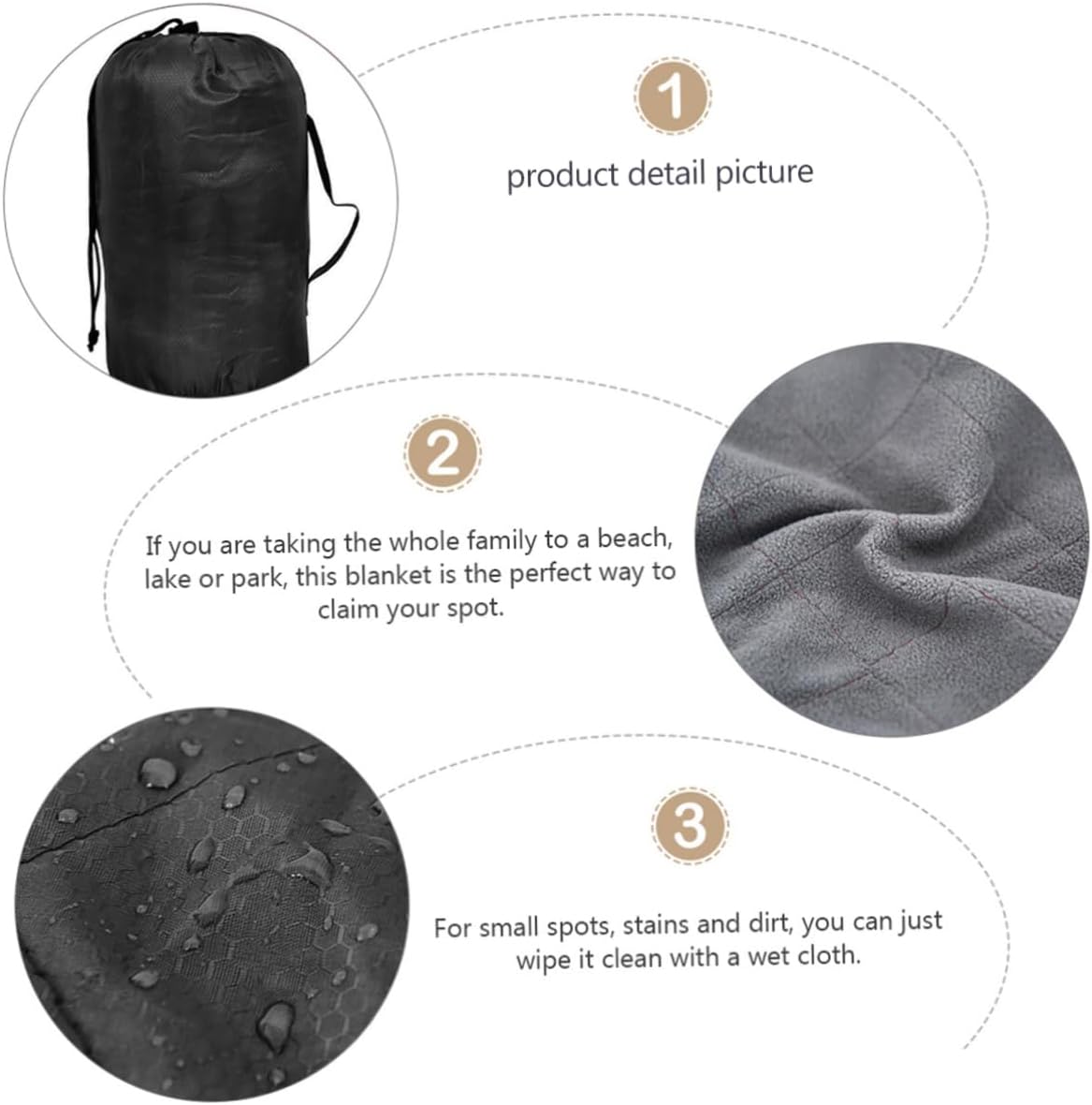 Outdoor Fleece Blanket for Camping Picnic Mat Warm Nap Blanket Sandproof Lightweight and Portable for Outdoor Activities and Relaxation