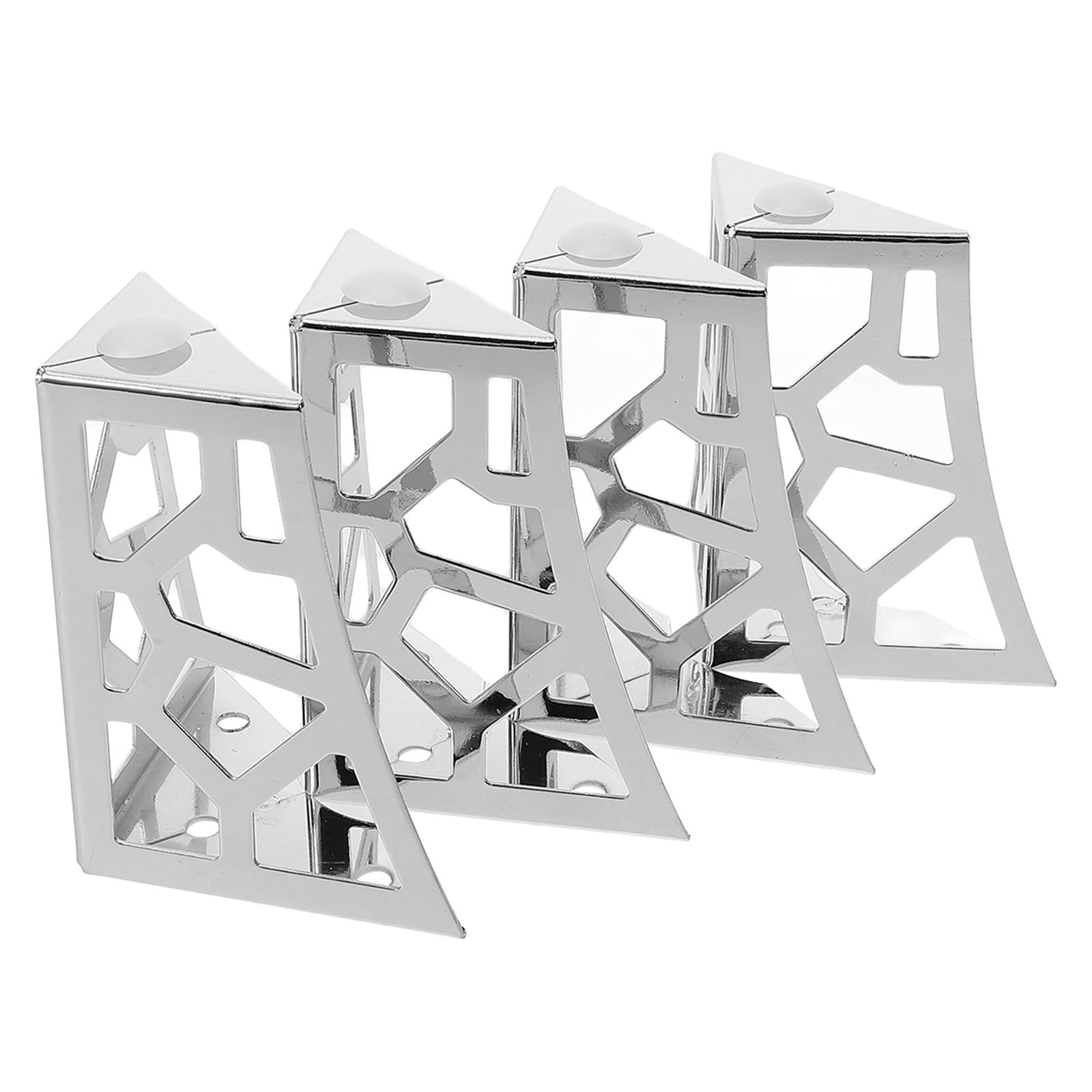 Patas de metal para muebles en color plata: soporte resistente calado para sofás