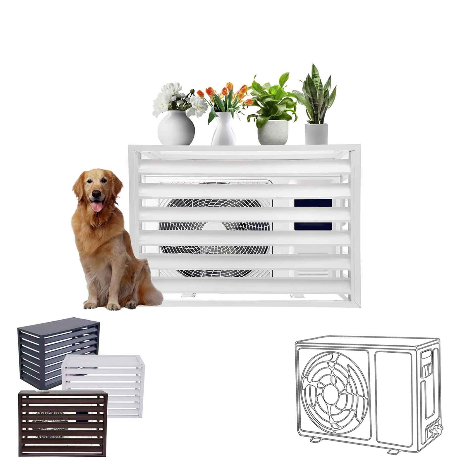 Pxkmouy 1.5P air conditioning unit air source heat pump cover 39x20x27 in 4 panel air conditioner fence fence cover Decorative Fences Shelf Plant Stand Anti-corrosion/Shelf Plant Storage