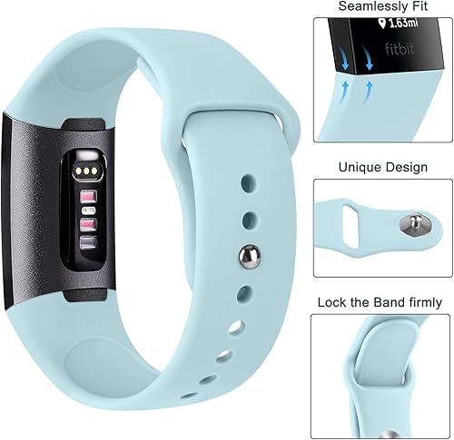 Miniatura 3 de Vanjua Correa compatible con Fitbit Charge 4 bandas para mujeres y hombres, correa de repuesto deportiva impermeable de silicona suave para Fitbit