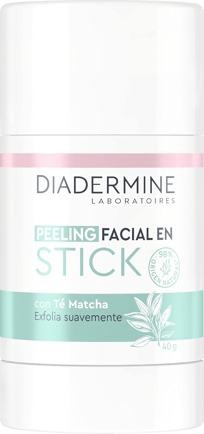 Diadermine – Peeling Facial en Barra – Beauty Stick para Limpieza Facial- Exfolia suavamente la piel – Con té Matcha – 40g