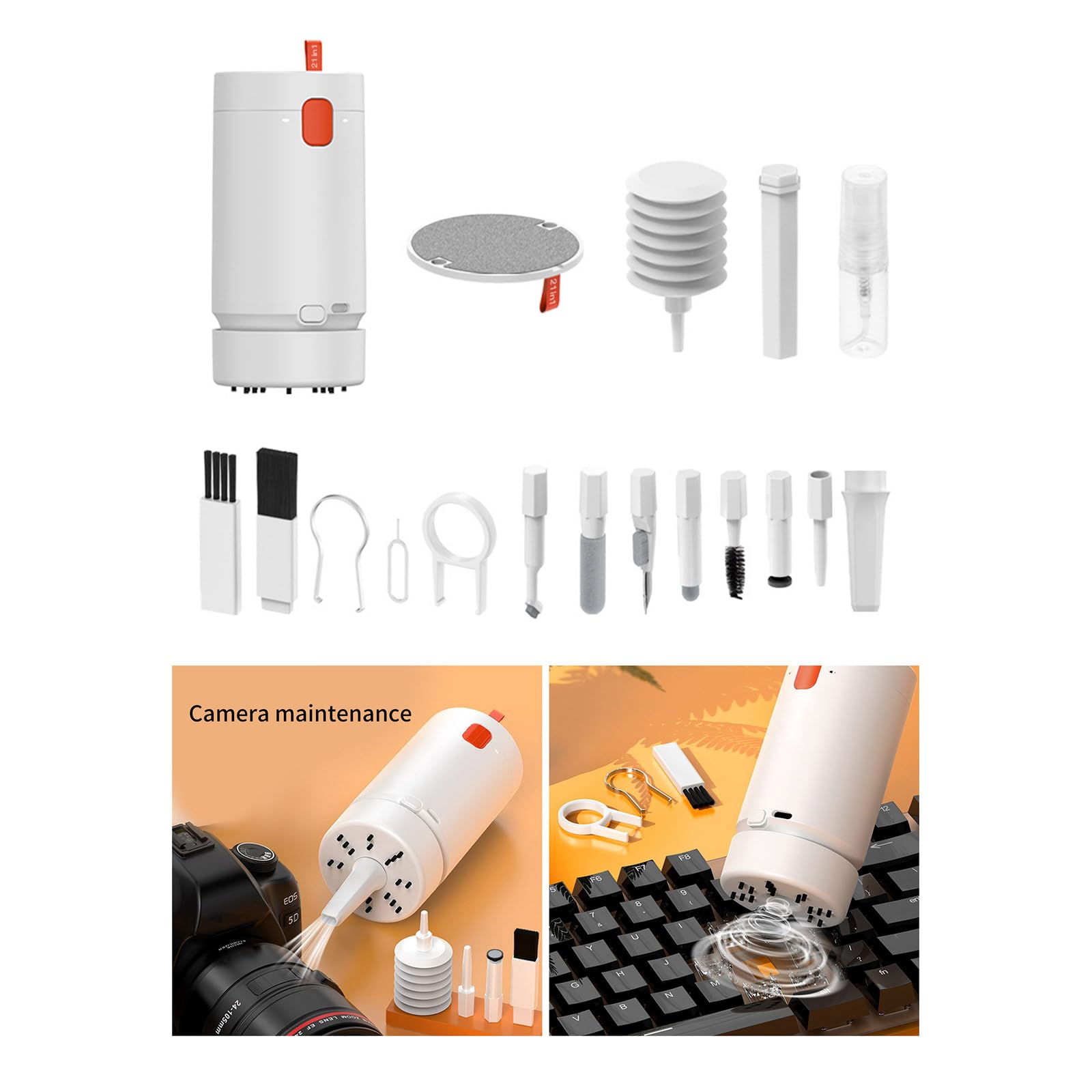 Zkbszn Comprehensive 21Piece Electronic Set with Electric Brush Desktop Vacuuming for Phones Tablets Computers