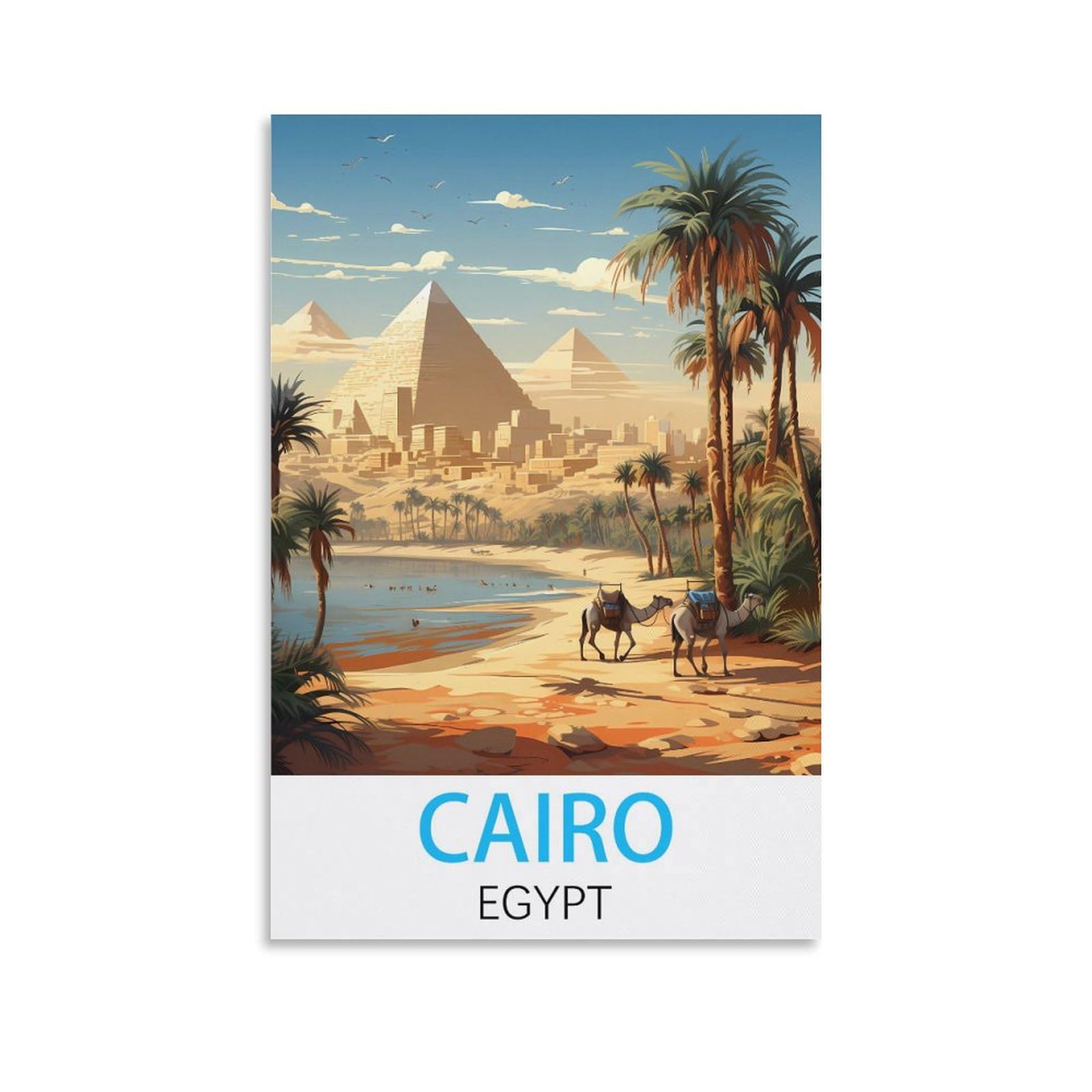 Hsayyiii Unframe-Style Cairo Egypt Vintage Travel Posters 08X12inch(20X30cm) Canvas Art Poster And Wall Art Picture Print Bedroom Decor