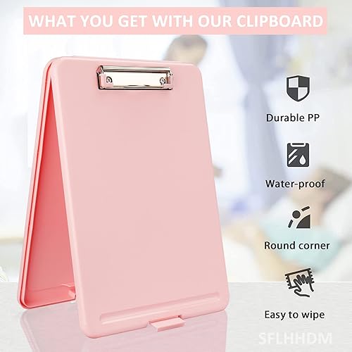 Miniatura 7 de Portapapeles con almacenamiento, portapapeles de almacenamiento con clip, portapapeles plegables para enfermeras, para tableros de clip de papel de