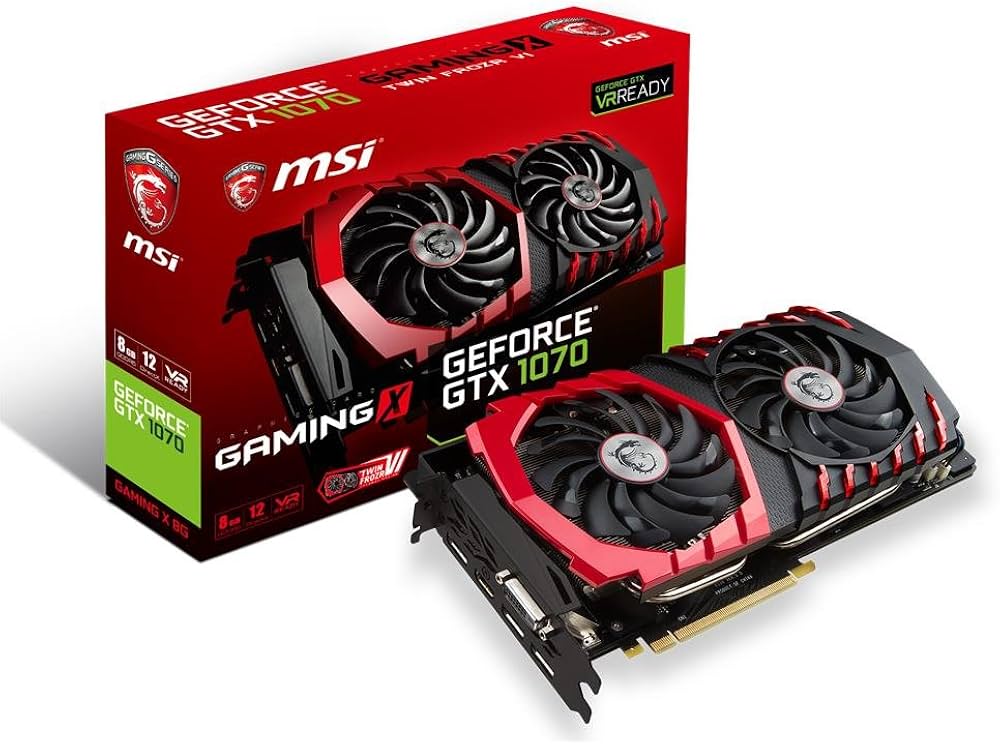 MSI GeForce GTX 1070 8GBグラフィックボード MSI GeForce GTX 1070 GAMING X 8G Scheda Grafica da Gaming da 8GB