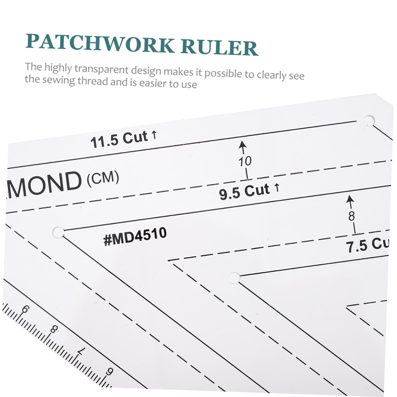 Righello per Patchwork e Quilting in Plastica Bianca 4 Pezzi | Set 4 Modelli Diversi, per Cucito Creativo Fai da Te, Facile da Trasportare