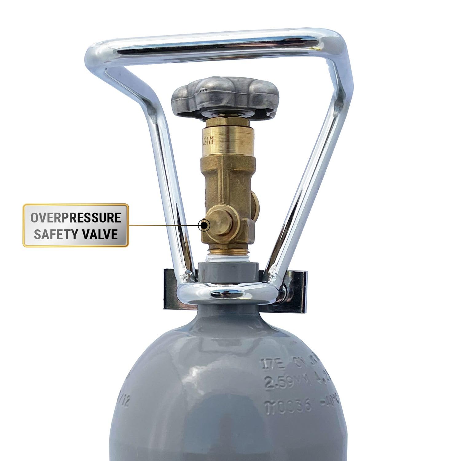 Bombola CO2 Alimentare Da 2 Kg Per Distributori Birra - Riutilizzabile, Con Valvola Standard, Piedino Regolabile