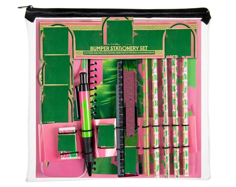 New Bumper Stationery Set, Jot Down Magical Spells, Including Ruler, A5 Notebook, Pencil Case, Eraser, Ballpoint, Pen, Pencil & 4 x Colouring Pencils, A Great Gift for Kids.