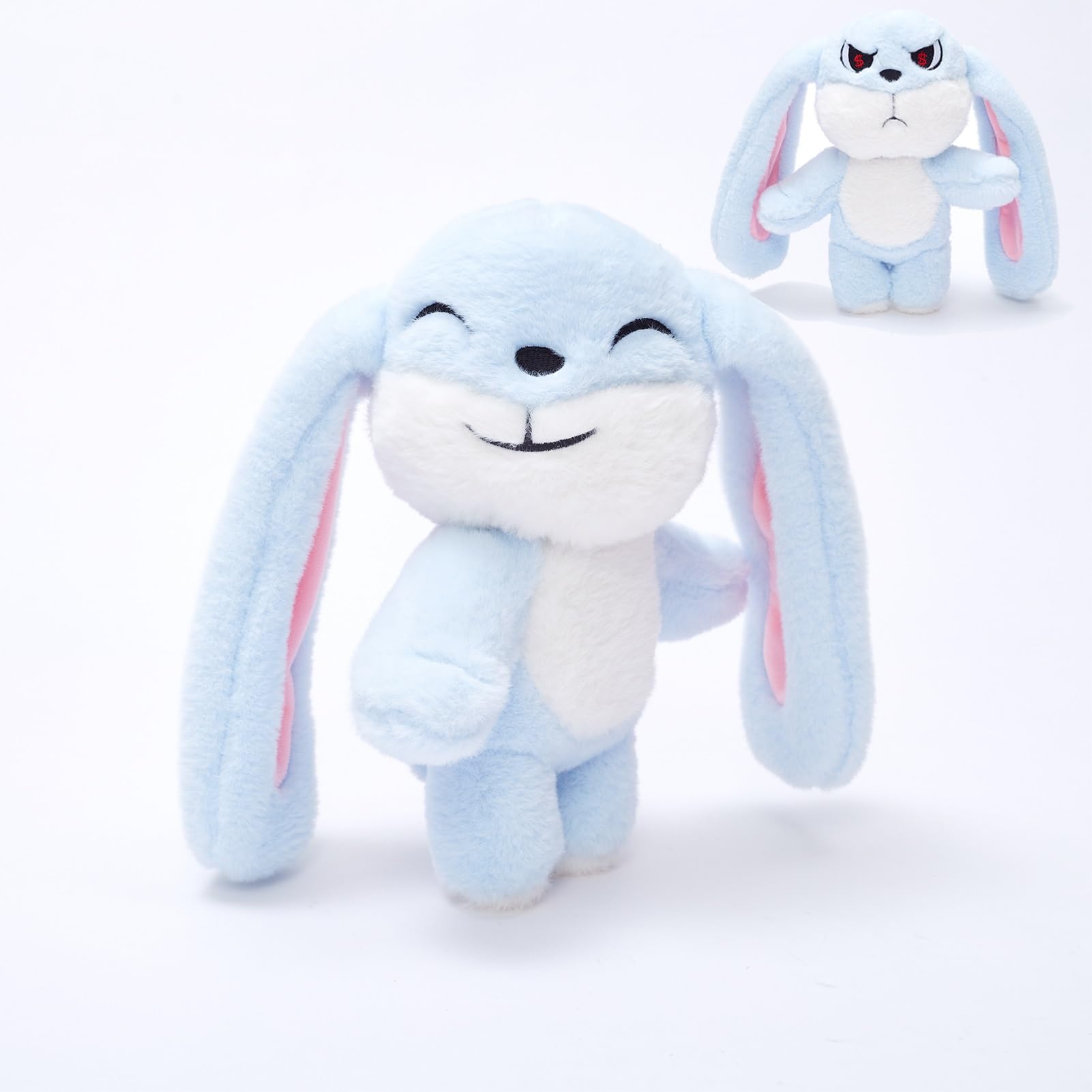 Bunny Plush Toy Stuffed Animal Funny Rotating Head Rabbit Plush Pillows Toy Cute Sensory Soft Stuffed Animals Doll That Show Your Mood Stuffed Bunny