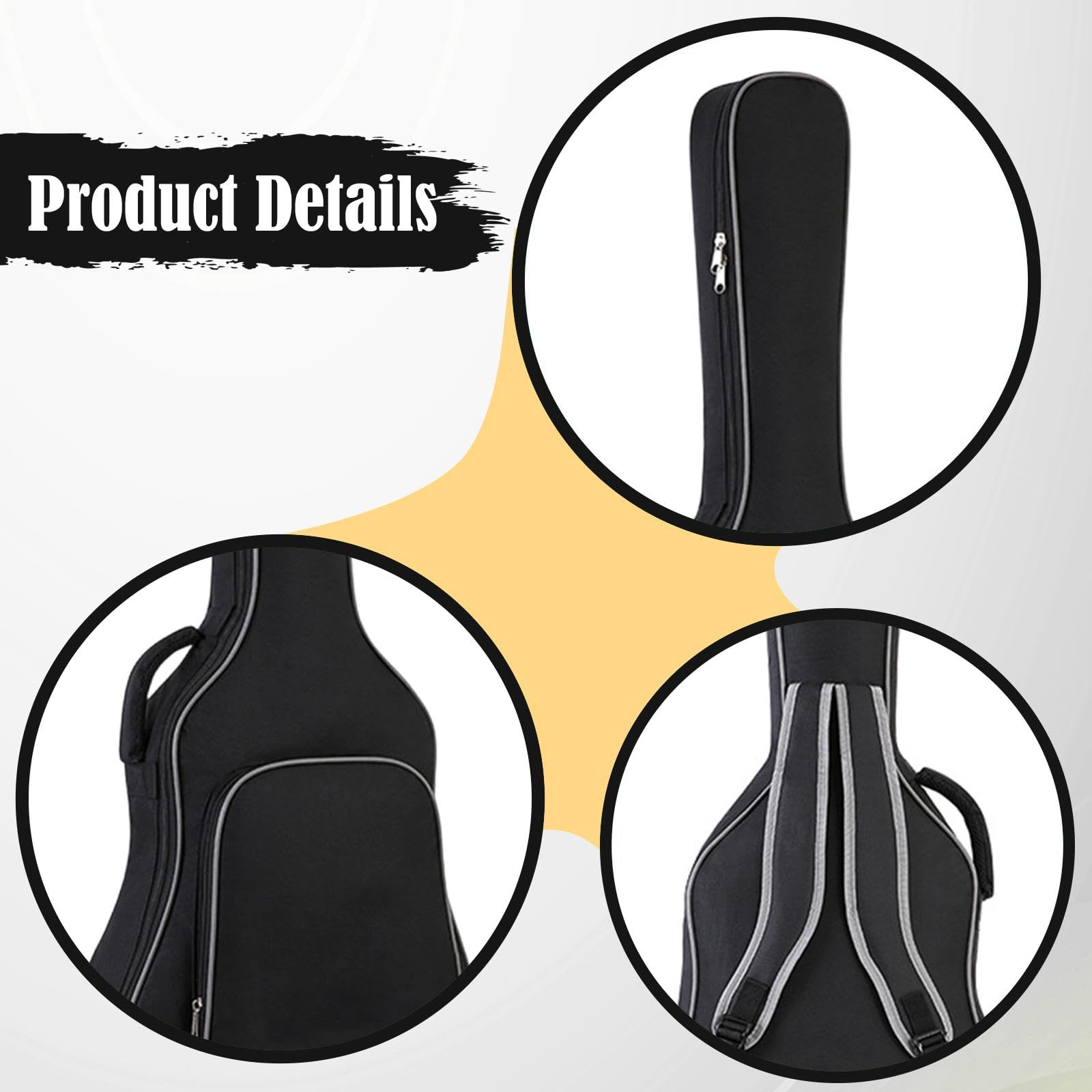 Generic Custodia per Chitarra Leggera con Spallacci Regolabili, Imbottita, Spessa 10 Mm