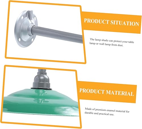 Miniatura 9 de Pantalla de lámpara de 1 pieza esmaltada mesa colgante s Vintage s lámpara s s retro mesa s lámpara cubierta polvo cubierta para lámpara verde