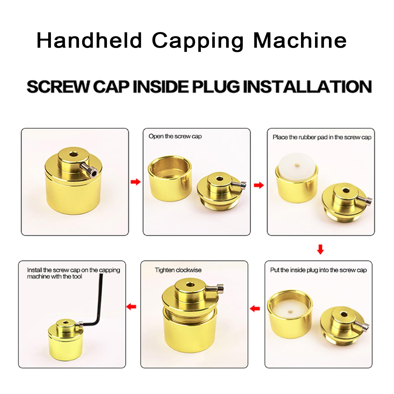 Machine de capsulage de bouteilles électrique, design manuel avec poignée en caoutchouc antidérapante pour une fermeture sécurisée de bouchons de 10 à 50 mm