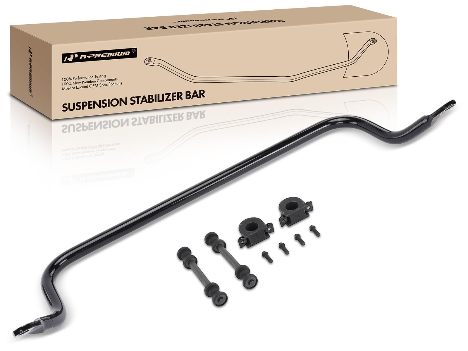A-Premium 36 mm Front Suspension Stabilizer Bar Kit, with Sway Bar & Link & Bushing & Bracket, Compatible with Chevrolet Silverado 1500 HD, Silverado