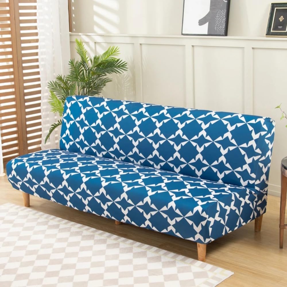 Housse de canapé sans accoudoir extensible 2-3 places géométrique