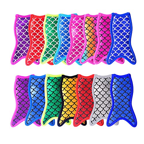 Weiye Popsicle Holders Ice Pop Neoprene Insulator Sleeves Freezer Popsicle Holders Bags, Mermaid and Shark Ice Pop Sleeves Bulk, 4/6/10/12/16/18 Packs