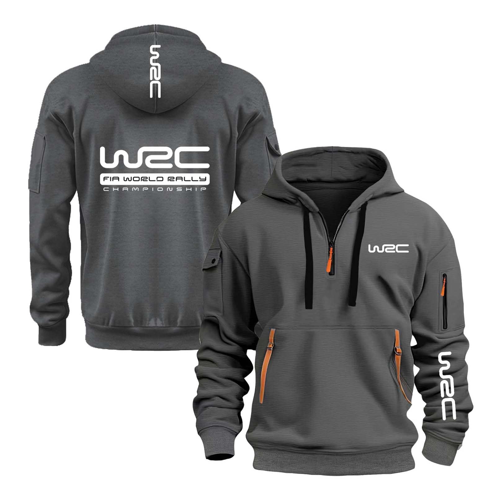 NXTBHDCW Men Hoodie Half Zip Outwear for W.R.C Fitness Coat with Pockets Sportswear Baggy Sweatshirts Printing Jacket Long Sleeve Hoody-SHS||l